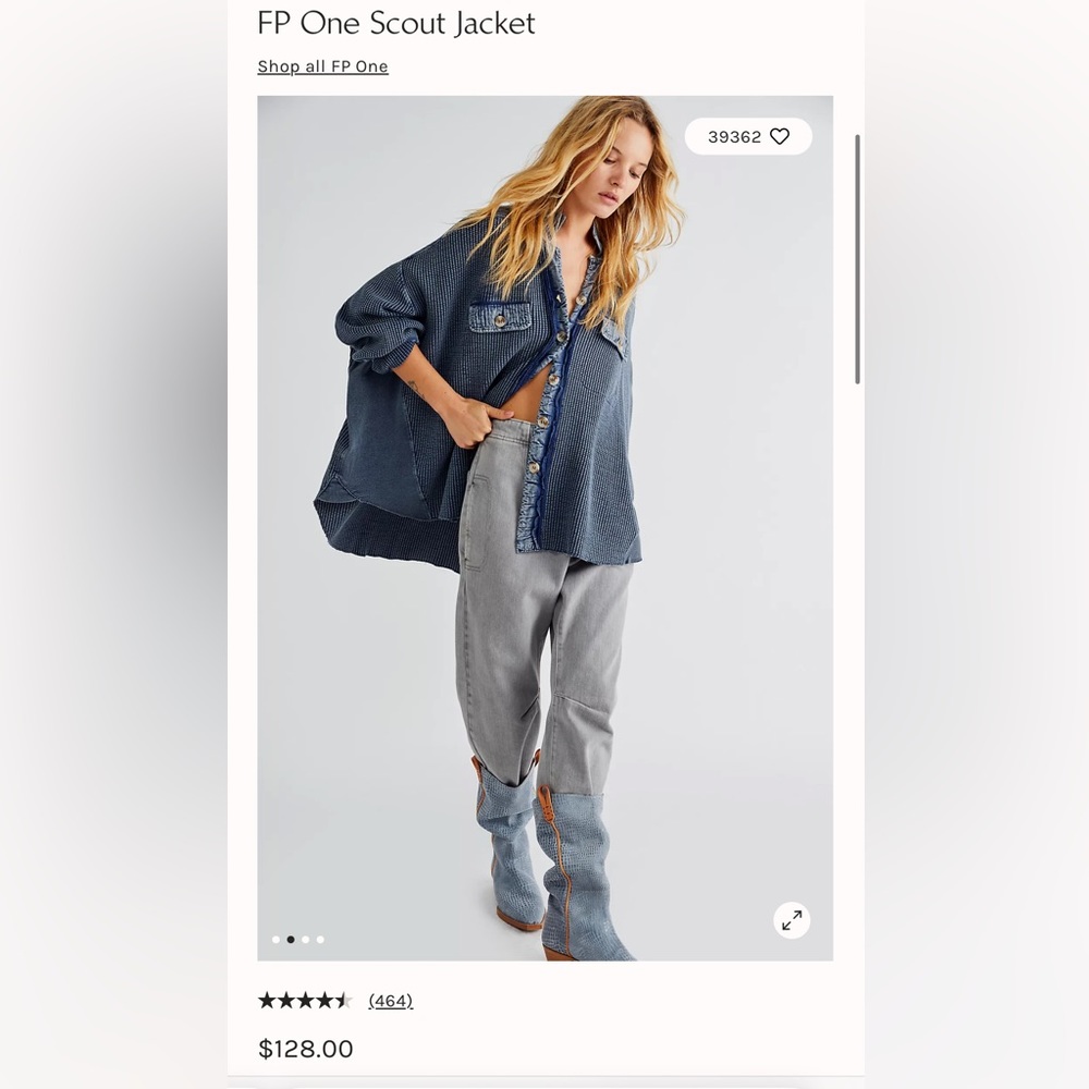 Free people one scout jacket size medium worn once